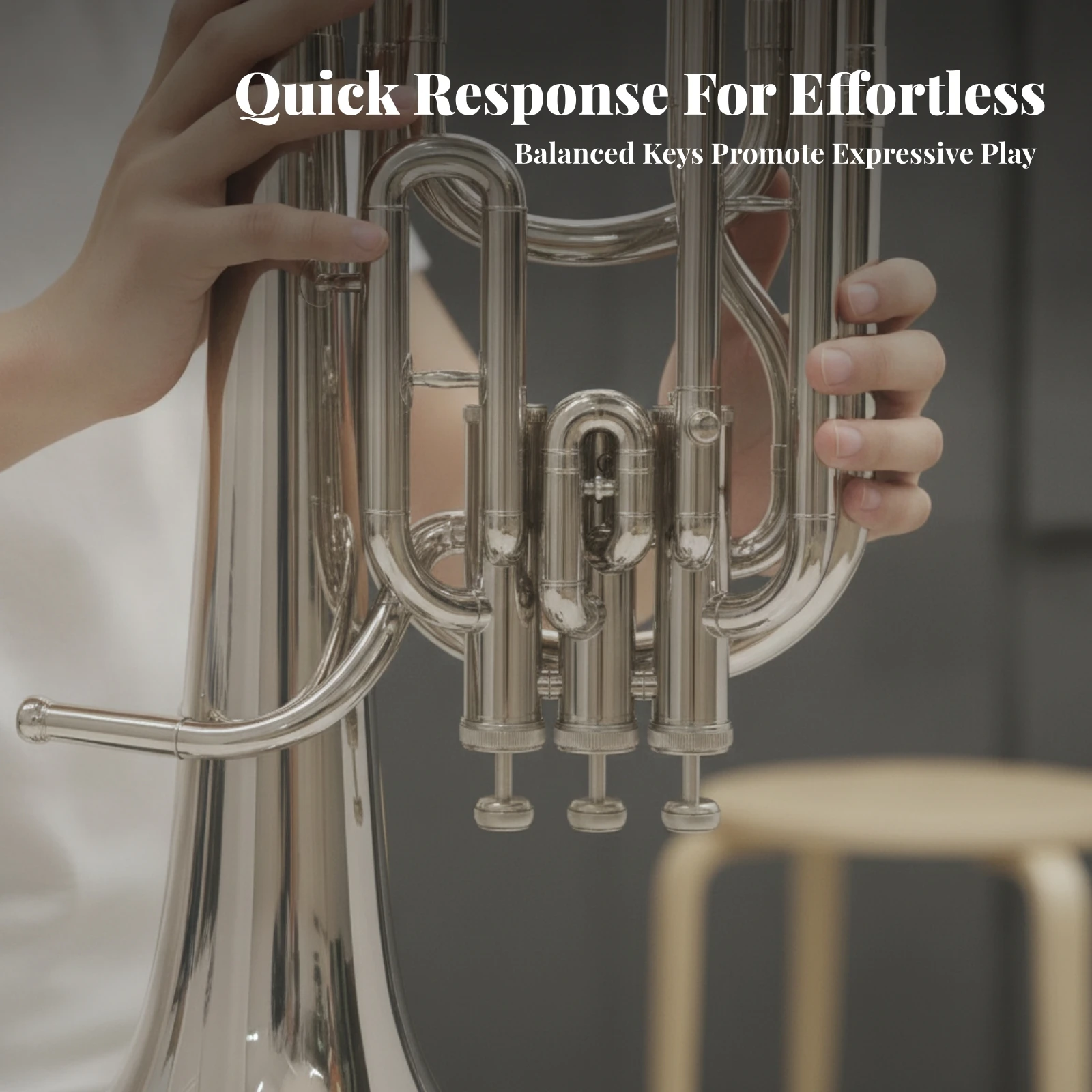 Baritone Cornet Accurate Euphonium Cornet with Carrying Case Compact Brass Instrument Polished for Students, School Bands