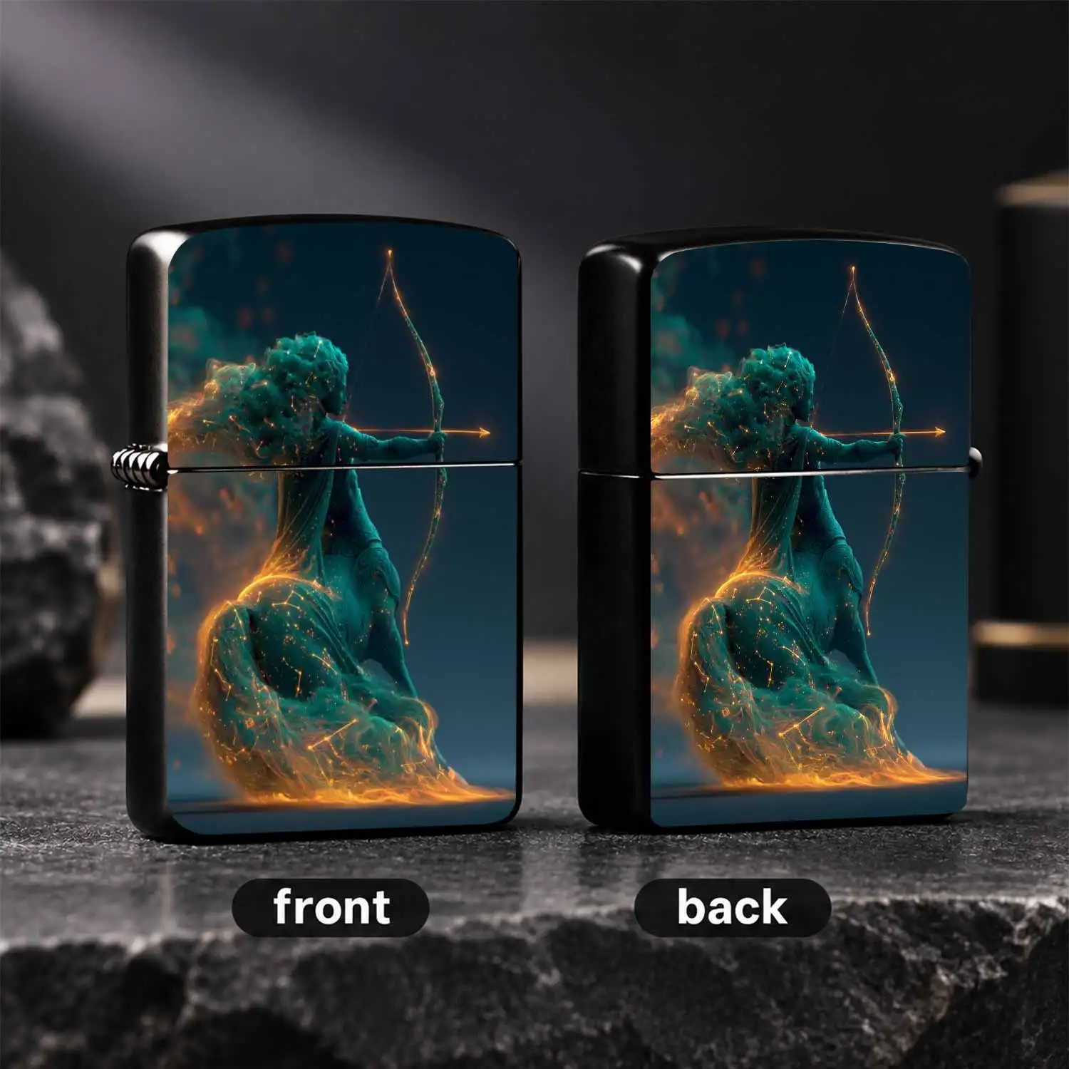 Creative Sagittarius Themed Lighter, Artistic Centaur Starry Sky Decor Portable Igniter, Aesthetic Cosmic Fantasy Stylish Accessory, Ideal Thoughtful Gift For Friends And Hobbyists, Suitable For All Daily Occasions A Humorous And Interestin