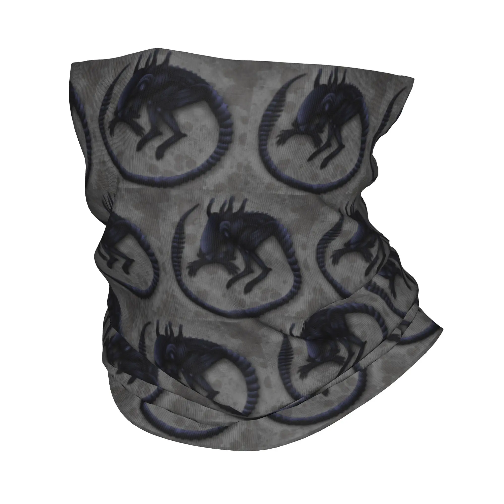 Alien Sleeping Xenomorph lore accurate version Bandana Neck Gaiter Printed Mask Scarf Multi-use Headband Running For Men Women