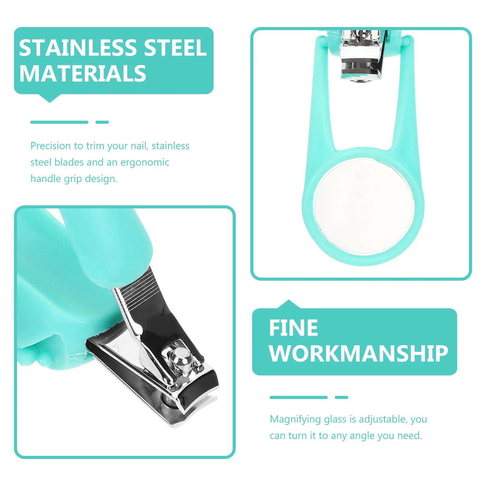 

Portable Foldable Stainless Steel Nail Clippers with Adjustable Magnifier Comfortable Grip Nail Trimming Tool for Seniors