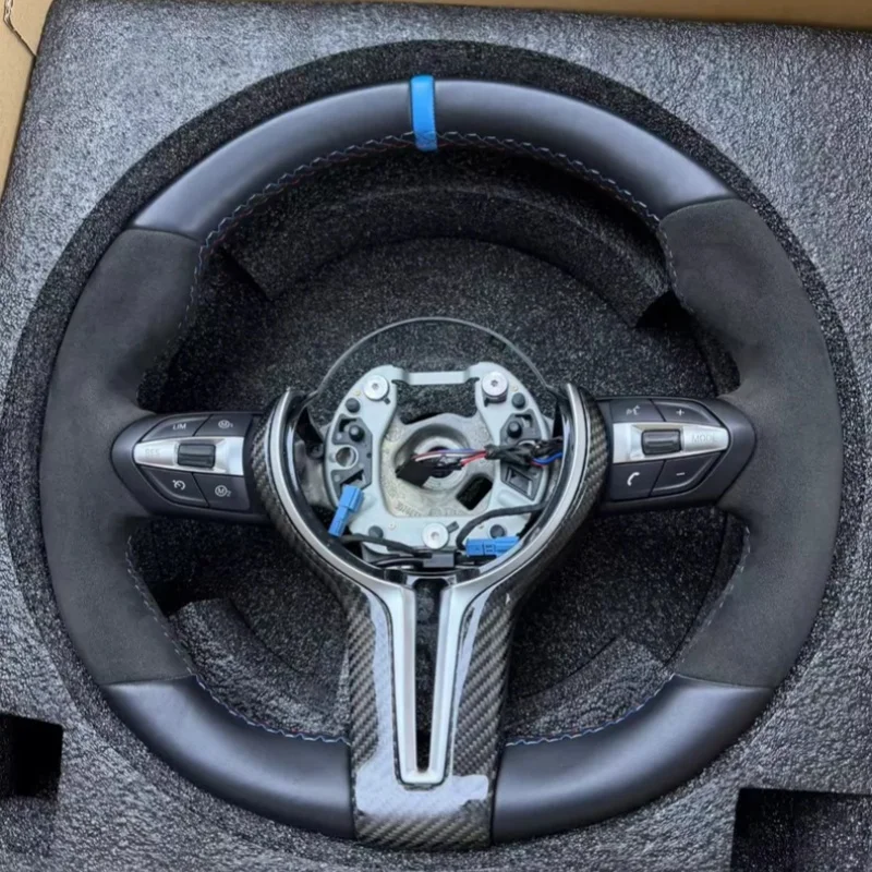 Customized Suede Car Steering Wheel For BMW F10 F20 F30 F32 F80 F82 F15 F16 X5 E92 E91 E93 E70 M3 M4 M6 M Sport Accessories