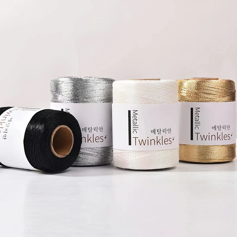 1 Roll, Metallic Twinkle Yarn - 1mm Thick, Polyester & Rayon Blend, Ideal For DIY Crafts, Crochet, Lace, And Home Decor