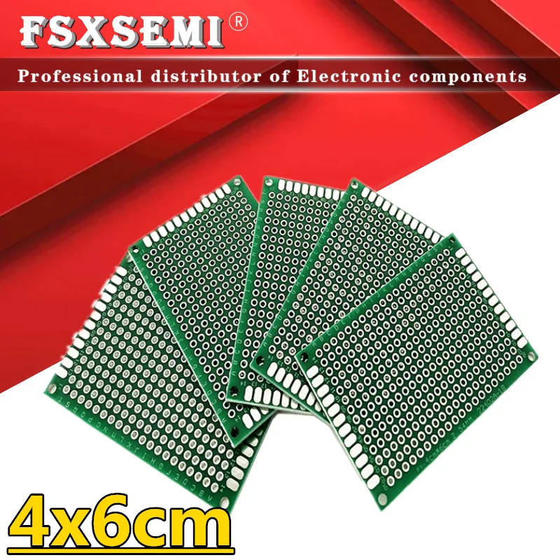 

5PCS/Lot 4x6cm Signal sided Breadboard Plate Wholesale 4*6CM Double-Side Copper Prototype PCB Universal Printed Circuit Board