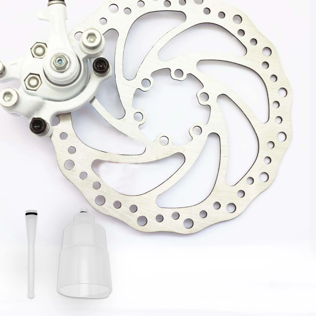 

1 Pair Brake Oil Filling Funnel Brake Oil Refill Tool Brake Repair Tool Compatible with Road Bike (White)