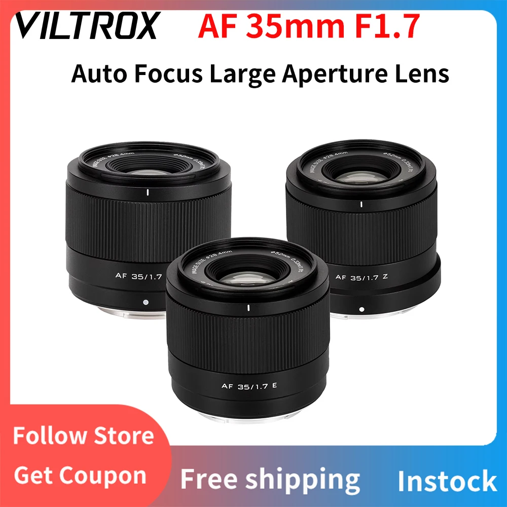 Viltrox 35mm F1.7 Air APS-C  large aperture Portrait Auto Focus Camera Lens for Sony E Mount Fuji X Nikon Z Mount