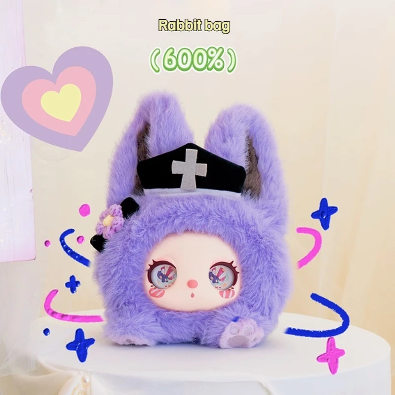 Liila 600% Marshmallow Bunny Bag Series Blind Box Kawaii Rabbit Doll Coin Purse Trendy Pendant Bag Decor Girls Birthday Gifts