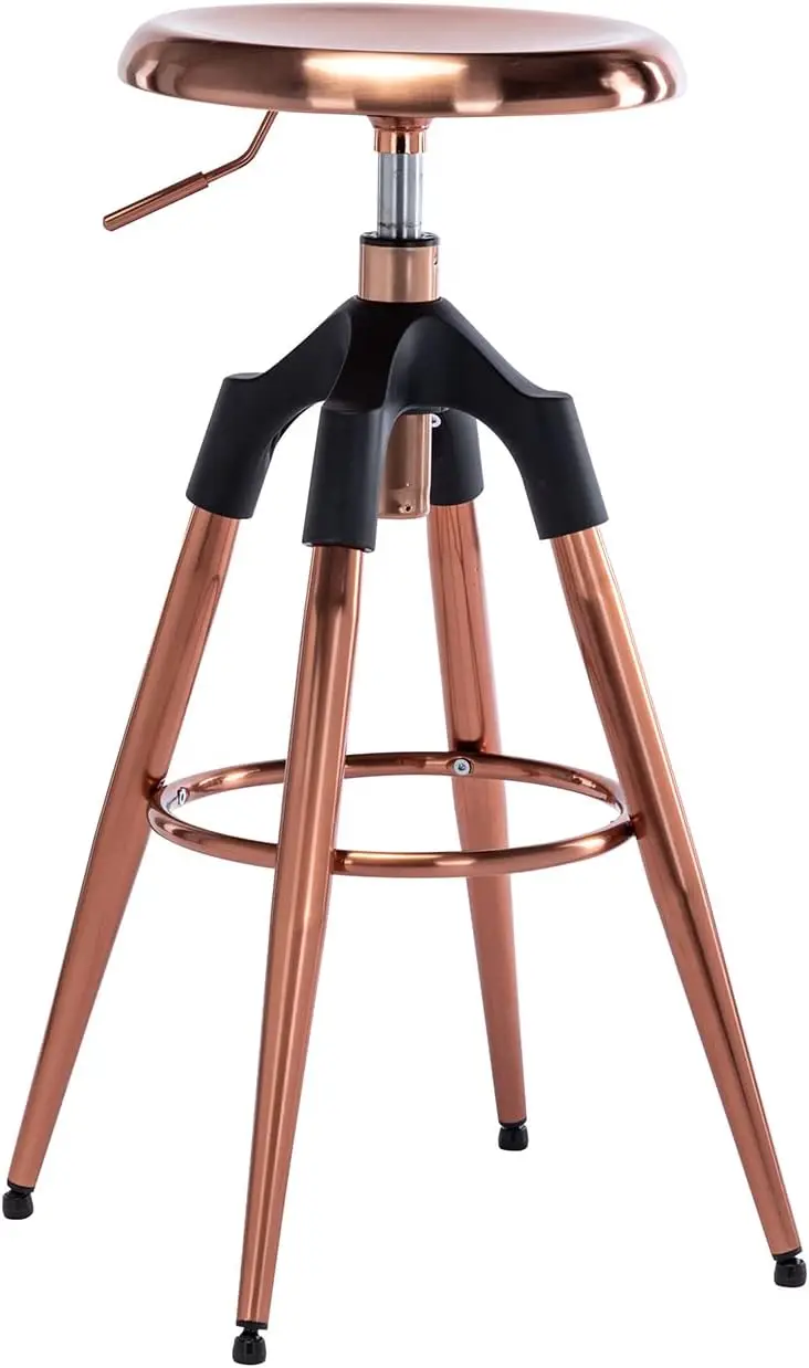 

Adjustable Backless Swivel Bar Stools,Counter Height Round Metal Bar Chair, Kitchen Dining Chairs,Rose Gold