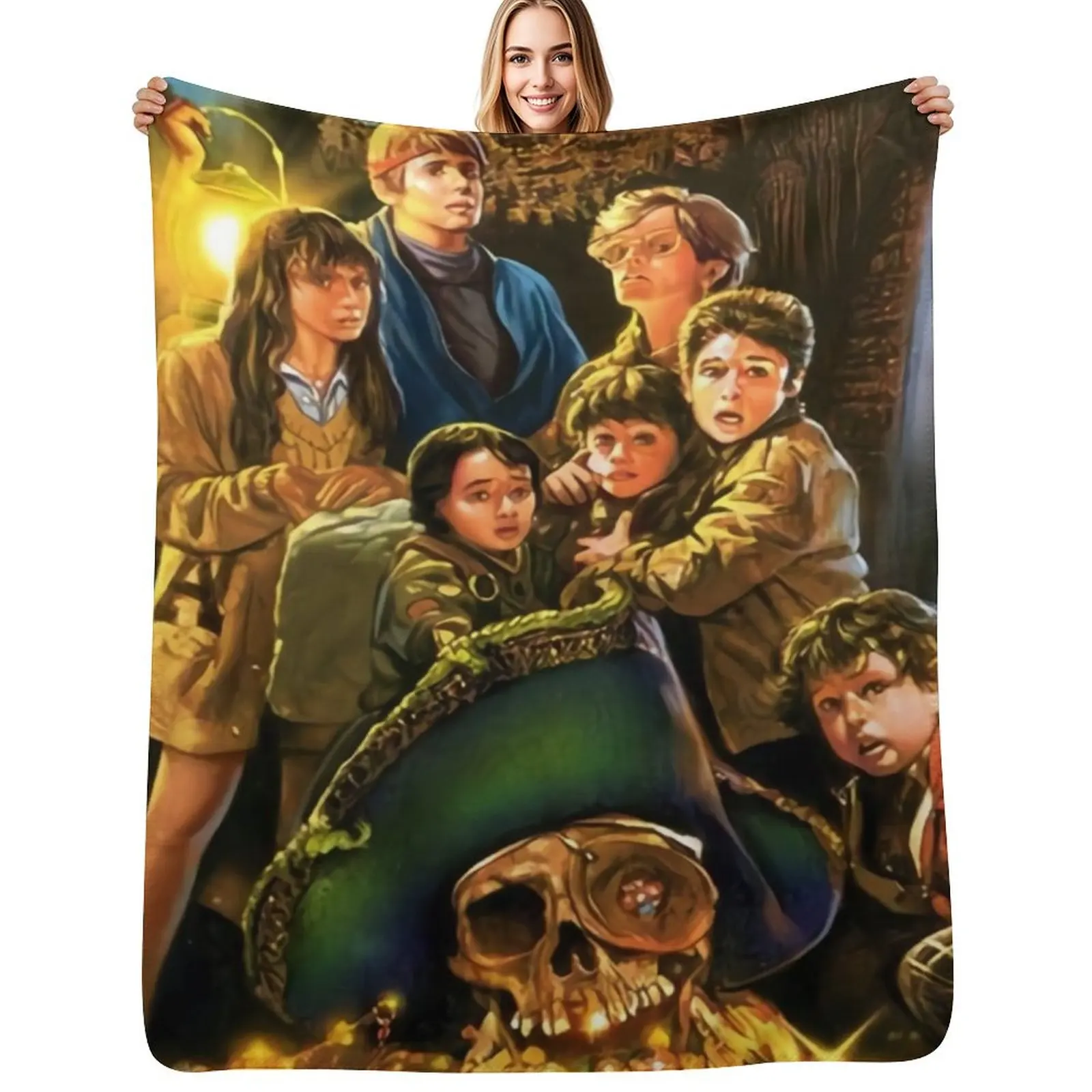 

the goonies Throw Blanket Large Flannels Decorative Sofa Retros Blankets