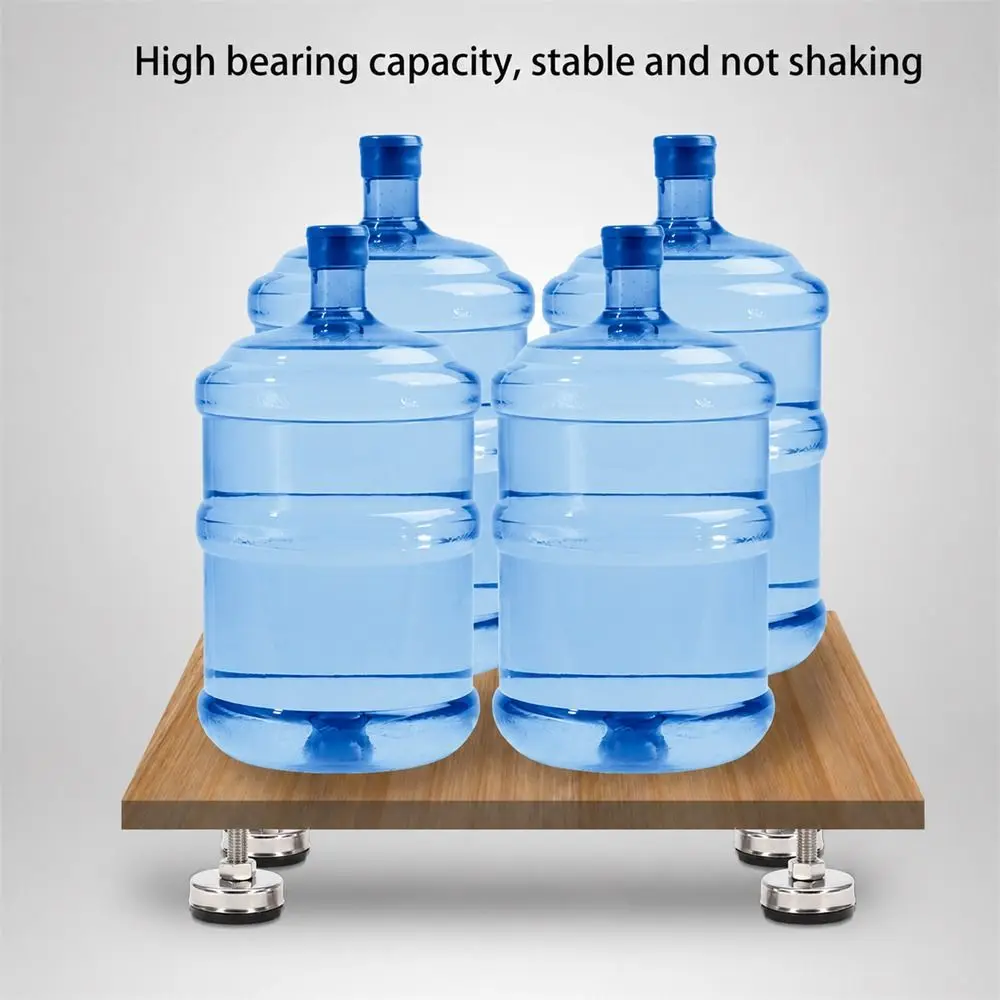 1Pcs M8 M10 M12 M14 Furniture Leveling Foot 304 Stainless Steel Anti Slip Adjustable Leveling Foot Fixed Adjusting Rubber Seat