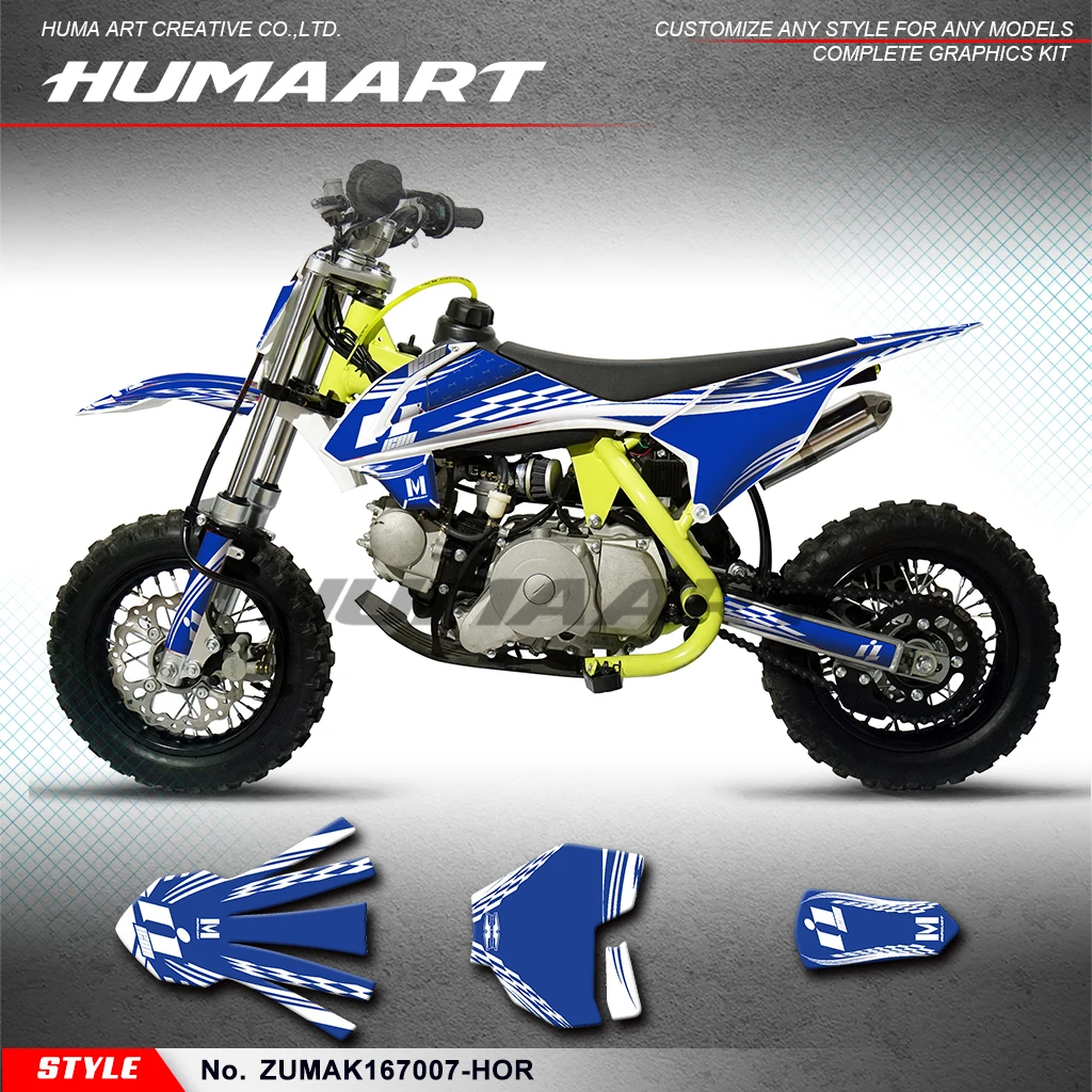 HUMAART Graphics Kit Stickers Complete for ZUUMAV K1 50 60 70,Kids Mini Dirt Bike,Rebuild,  ZUMAK167007-HOR