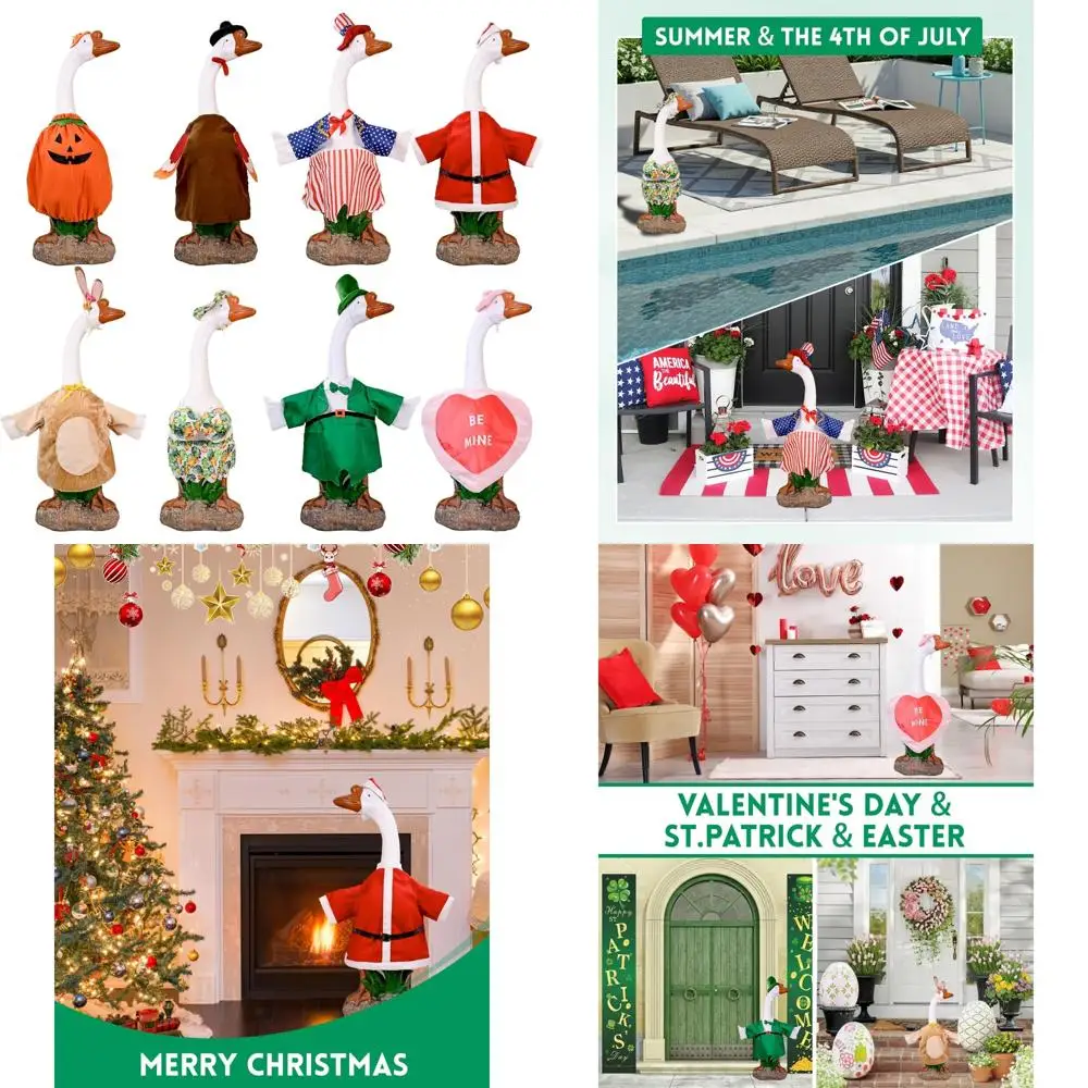 

Сезонные наряды на гуси: осень, Хэллоуин, Рождество, Валентина, Святого Патрика, Пасха, 4 июля, Гавайские, Всесезонные - Лар