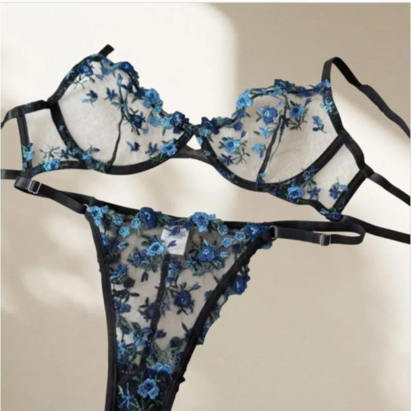 Sexy Sheer Lace Flower Embroidery Underwire Bra for Women, Large Breast Minimizer Anti‑Sagging Comfort Everyday Wear YEMOMO S‑XL
