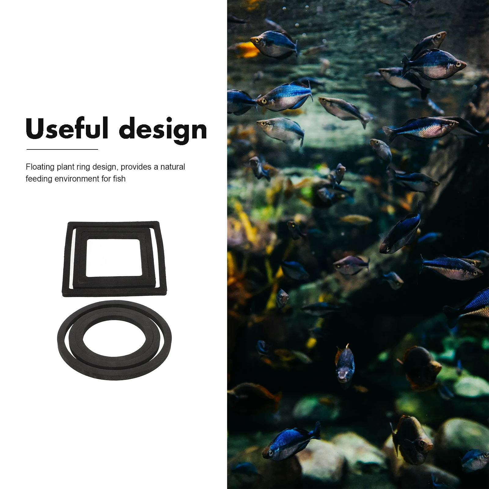 

6pcs Fish Feeding Ring Aquarium Plants Rings Holder Floating Foam Tank Large Goldfish Pet Supplies