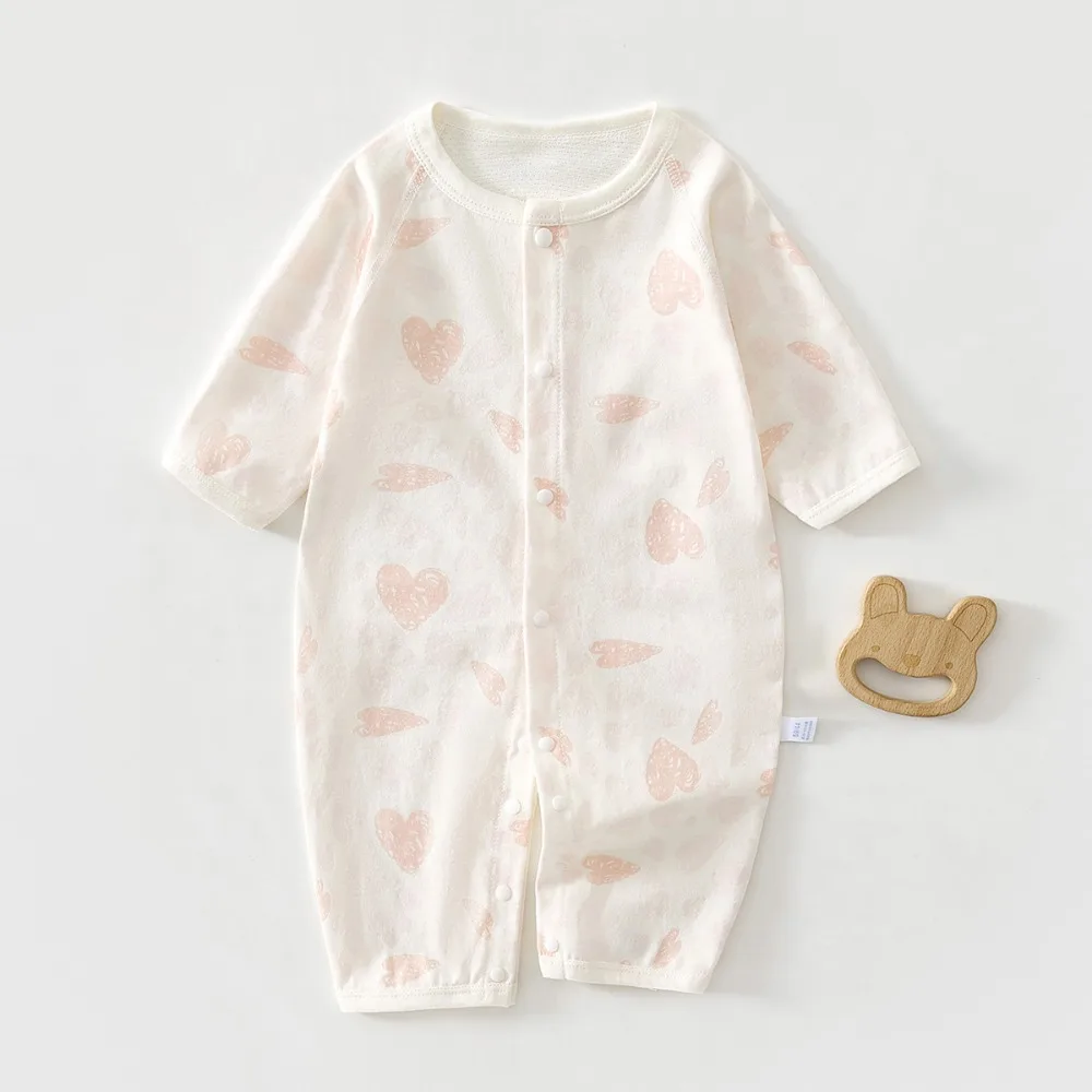 2026 Summer High-quality Baby Clothes Thin Pure Cotton Breathable Male Baby Jumpsuit Cute Cartoon Pattern  baby girls' onesi
