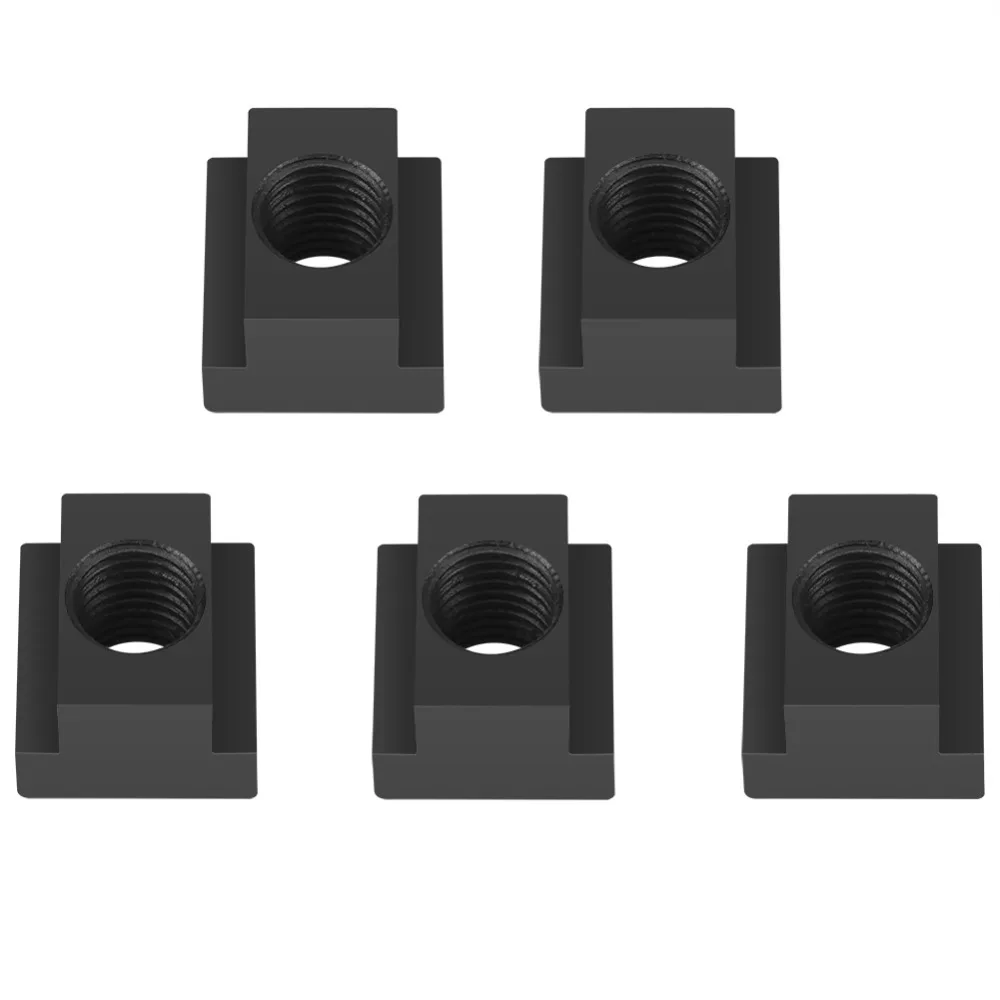 5pcs Sliding Black Oxide Finish T Slot Nuts Durable Industrial Machine Tool Nuts T Track Nut Woodworking Jigs