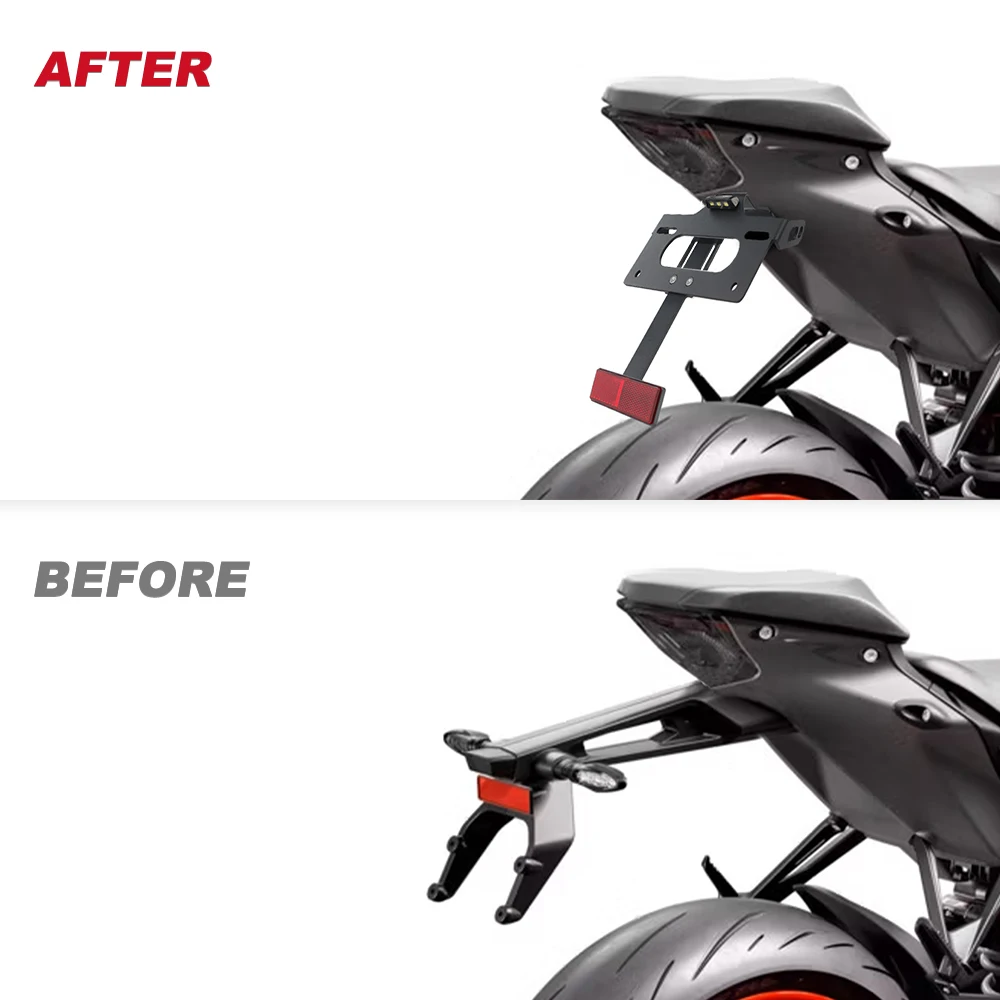 ل KTM 1390 سوبر ديوك R /1390 سوبر ديوك R Evo /990 Duke 2024 دراجة نارية لوحة ترخيص حامل الذيل الخلفي مرتب الحاجز مزيل #5