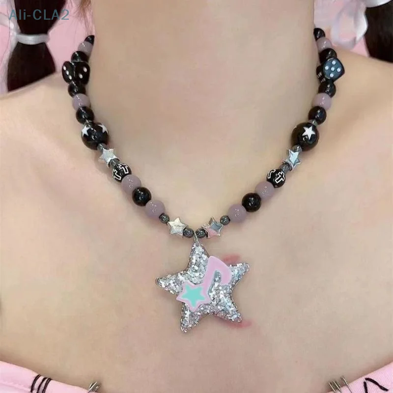 

Fashion Star Pentagram Pendant Necklace For Women Y2K Choker Clavicle Chain Accessories Punk Sweet Aesthetic Jewelry