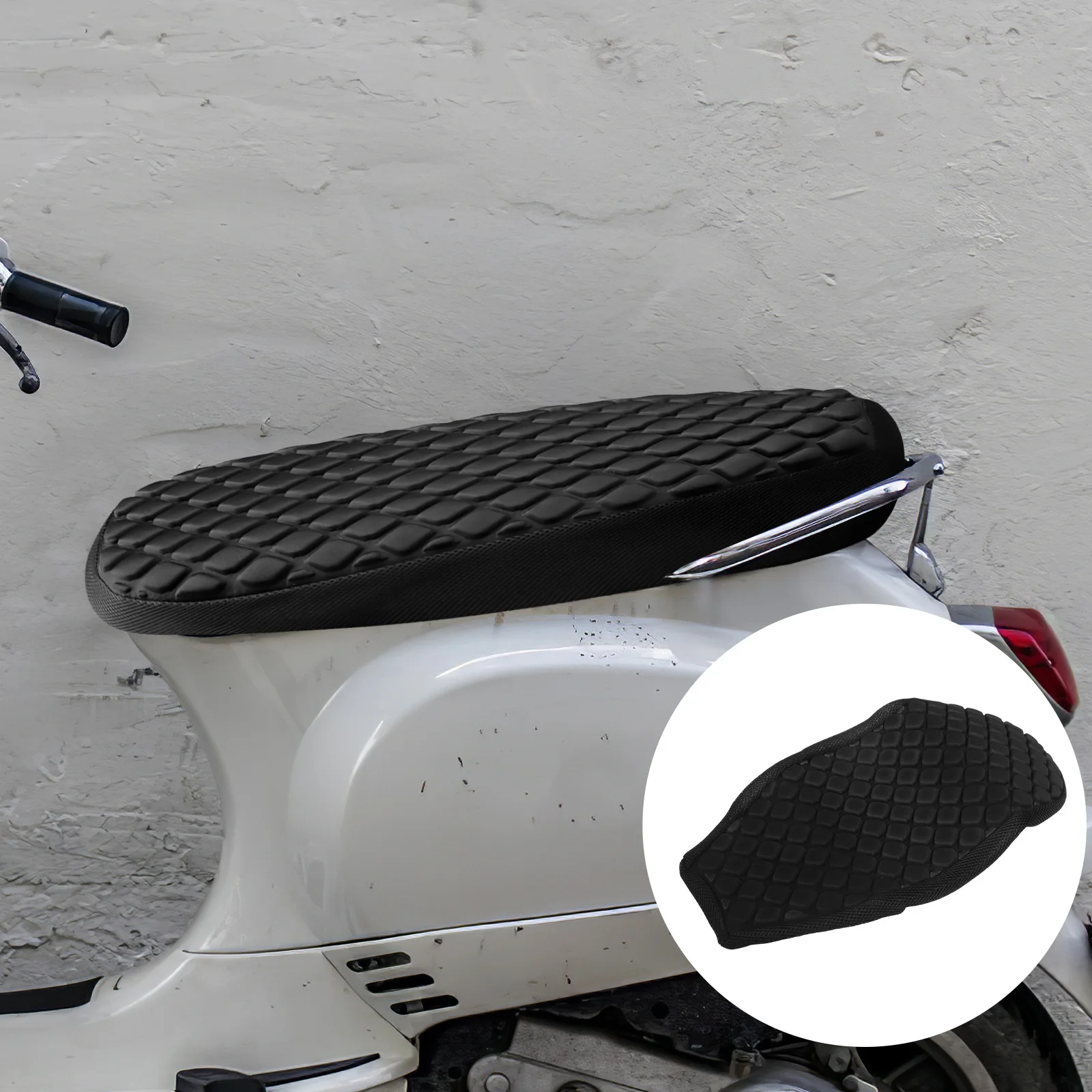 

Motorcycle Seat Cushion Breathable Sunproof Shock Absorbing Durable Long Lasting Mini Bike Seat Electric Scooter Pad Universal