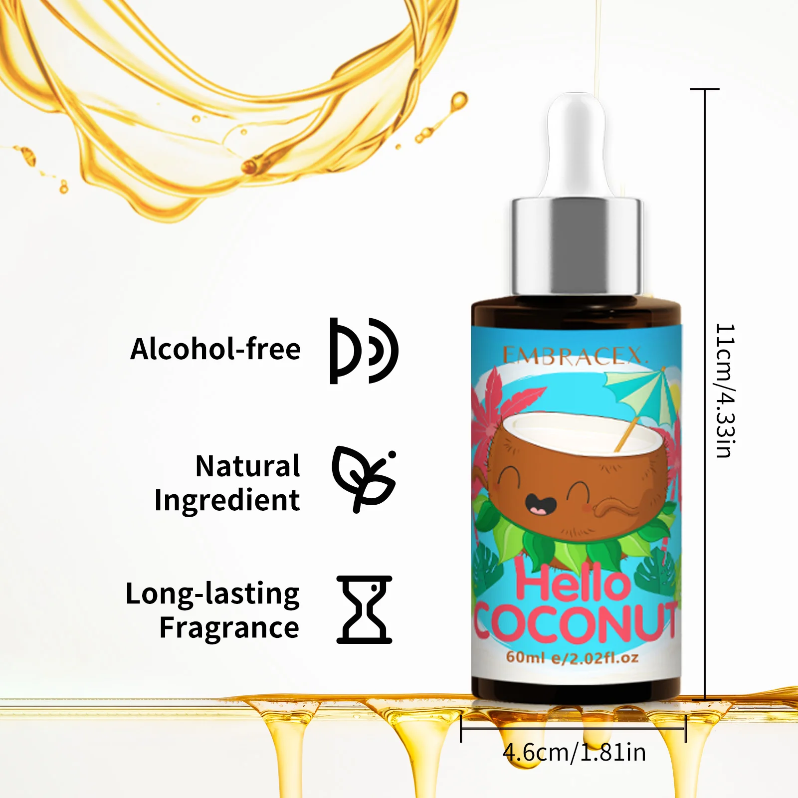 2pc 60ml perfume de coco óleos essenciais perfume mulher fragrâncias para homem óleos essenciais barato perfume de luxo fragrância perfume
