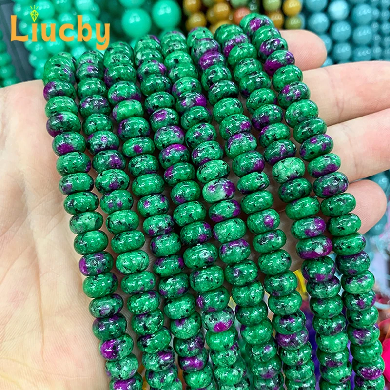 New models Natural Stone epidote Abacus spacer beads For Jewelry Making DIY Hoop earrings Ear Studs Space Bracelet 15\