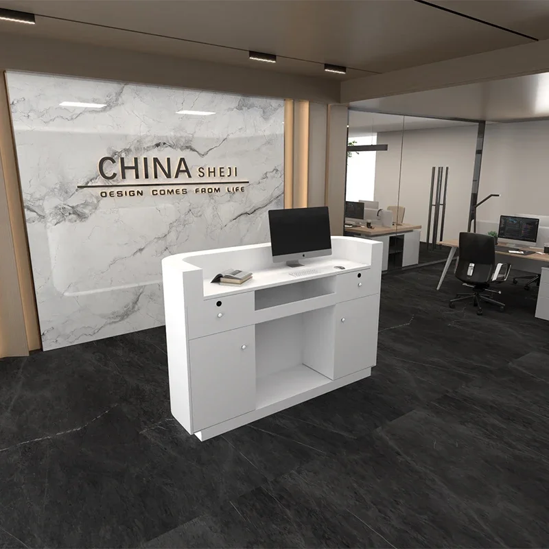 Reception  Business Front Counter Retail Showcase Hairdresser Small Desk Cheap Room Desks Salon Aesthetic Bakery White Cafe