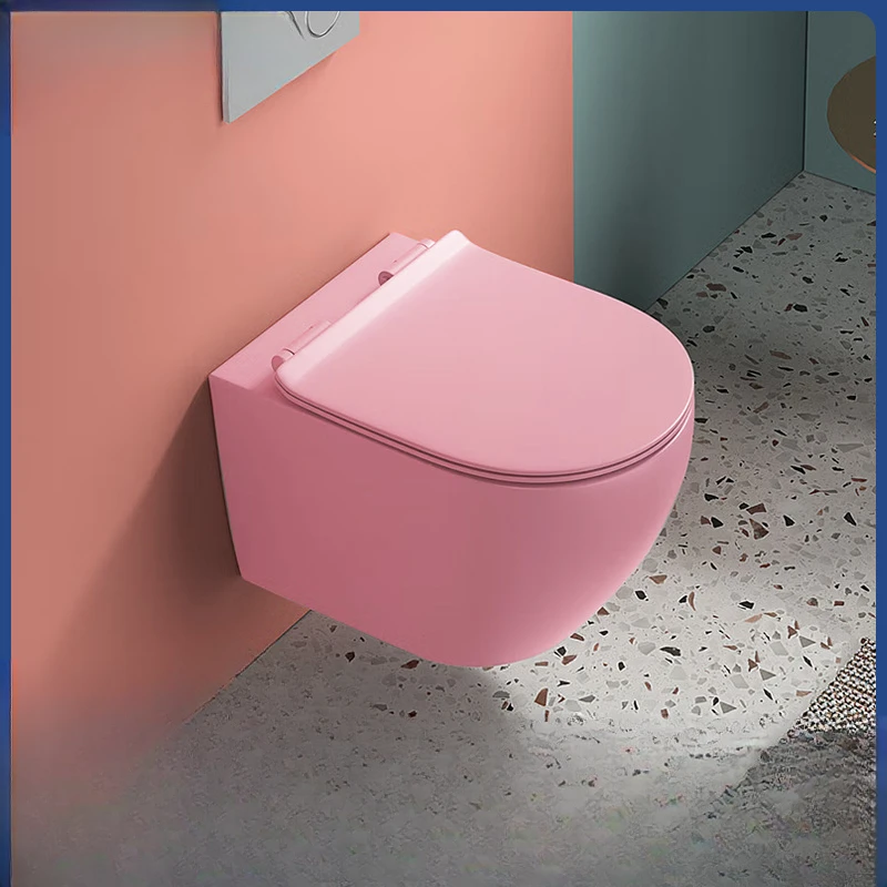 

Colored wall mounted toilet manufacturer self operated cross-border wholesale ceramic toilet siphon wall drainage project toilet