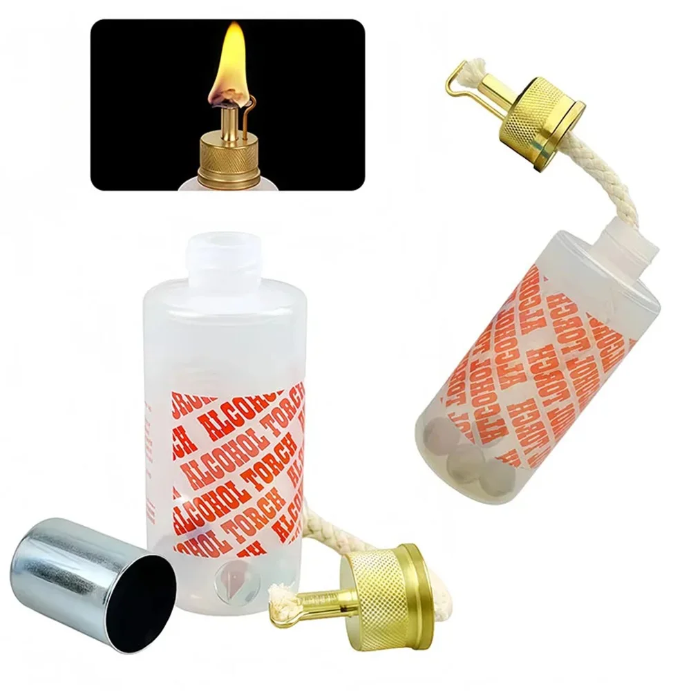 70ML Dental Alcohol Burner Lamp Copper Plated Flame Head Plastic Alcohol Torch with Wick Portable Heating Tool for Dental Lab