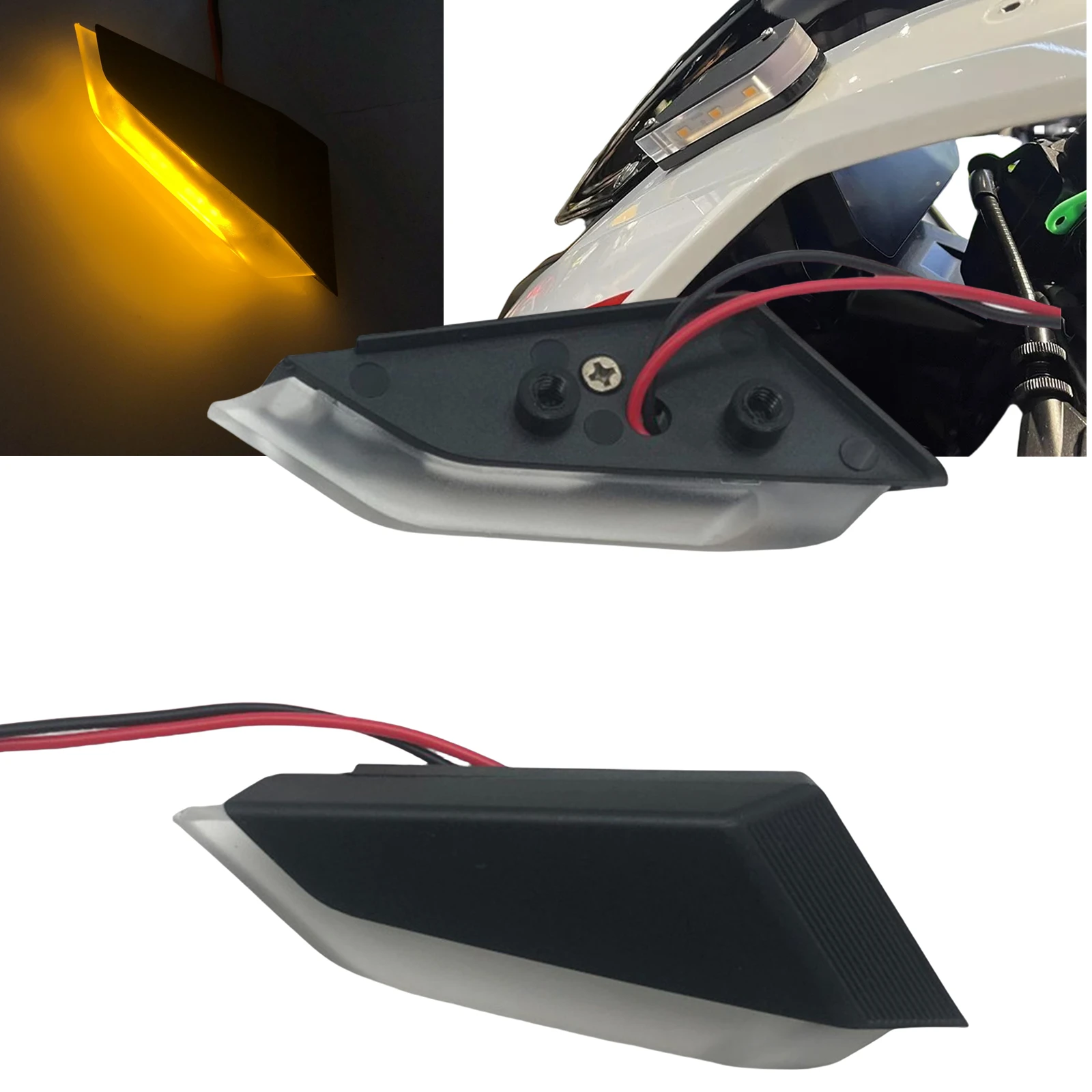 

For BMW S1000RR 2020-2024 Motorcycle Front Mirrors Turn Signal Light Indicator LED Lamp