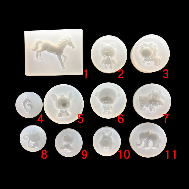 

DIY Handmade Jewelry Pendant, Horse Bear Monkey Cow Elephant Lion Silicone Mold 16333