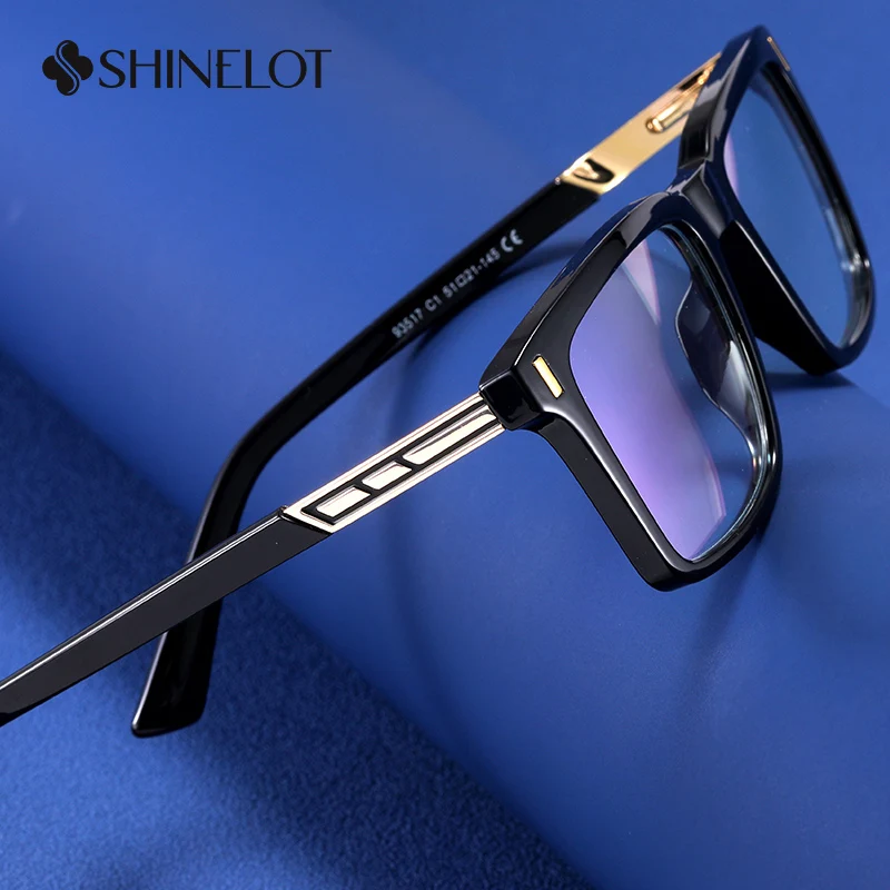 93517 Men Rectangle Eyeglasses Frame Prescription Science Geek Eye Protection Optical Glasses Youth Male Students Eyewear view 2