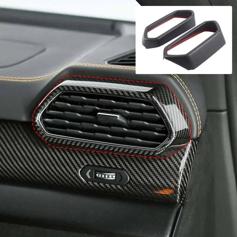 

For Lamborghini URUS 2018-2023 side air outlet frame Air conditioning air outlet decorative frame Real carbon fiber matte LHD