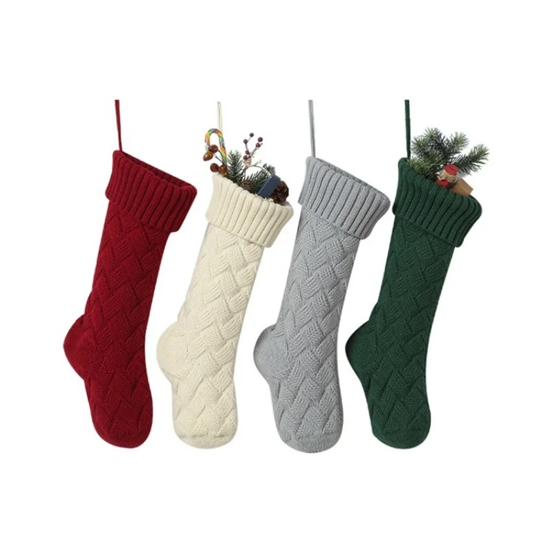 Personalized printing of new Amazon knitted Christmas socks, gift bags, home decor items, yarn, Christmas cloth