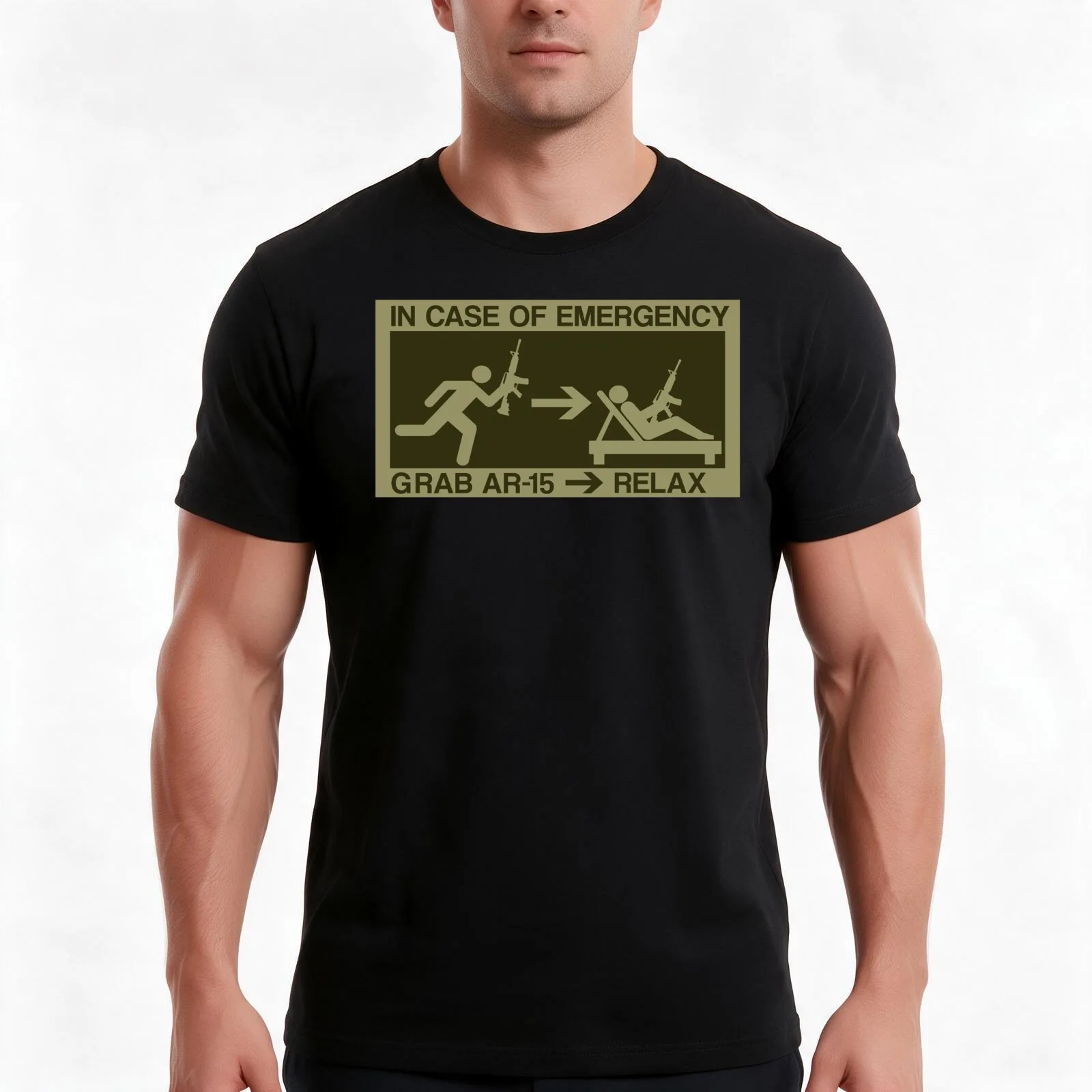 Emergency Prepper Gift Survivalist SHTF AR-15 Gift T-Shirt Summer Casual Cotton Tee Oversized Streetwear Tops 100% Cotton
