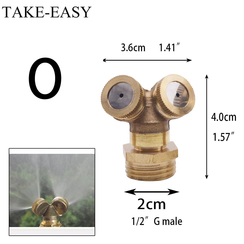 Garden Water Sprinkler Aspersores 1/2 Misting Nozzle Gardening Fogger Sprinklers Lawn Sprinkler Fittings Irrigation Aspersory