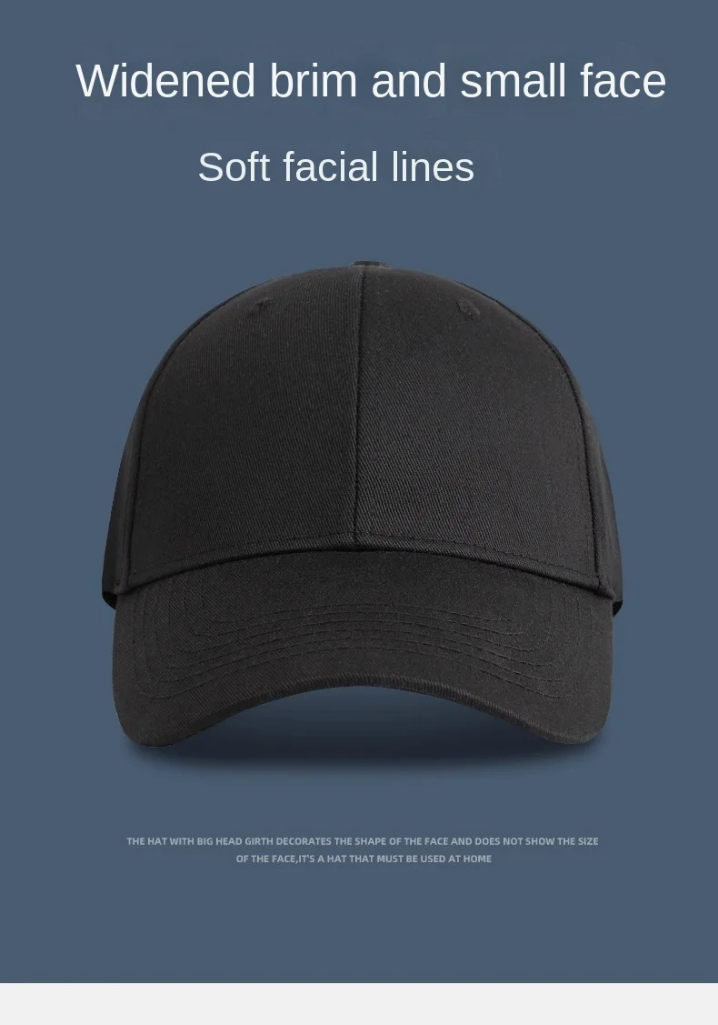 Baseballkappen mit großem Kopf für Männer und Frauen, flaches Profil für den Alltag, Snapback, für Erwachsene, Outdoor-Sport, Vintage, Oversized, Übergröße – Detail 4