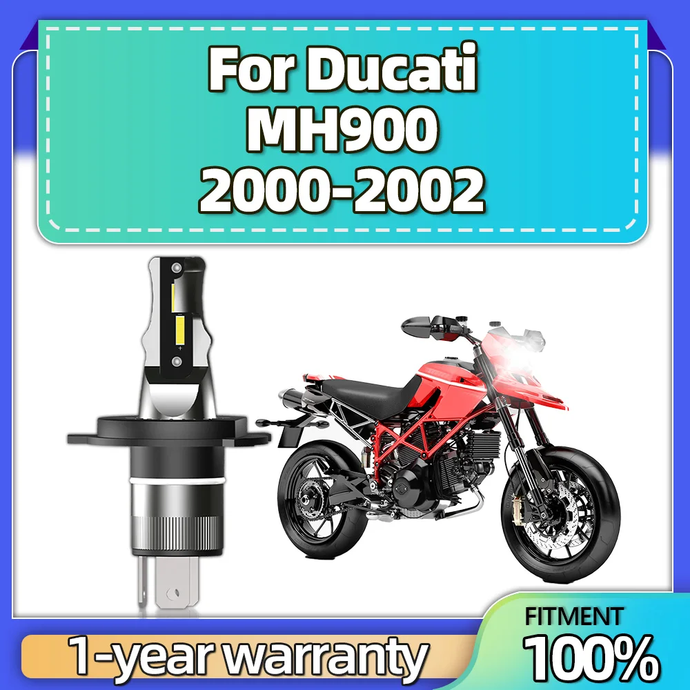 For Ducati MH900 2000 2001 2002 1PCS H4 Motorcycle Headlight Bulbs Canbus No Error Super Bright 6000K White 12v LED Headlamp