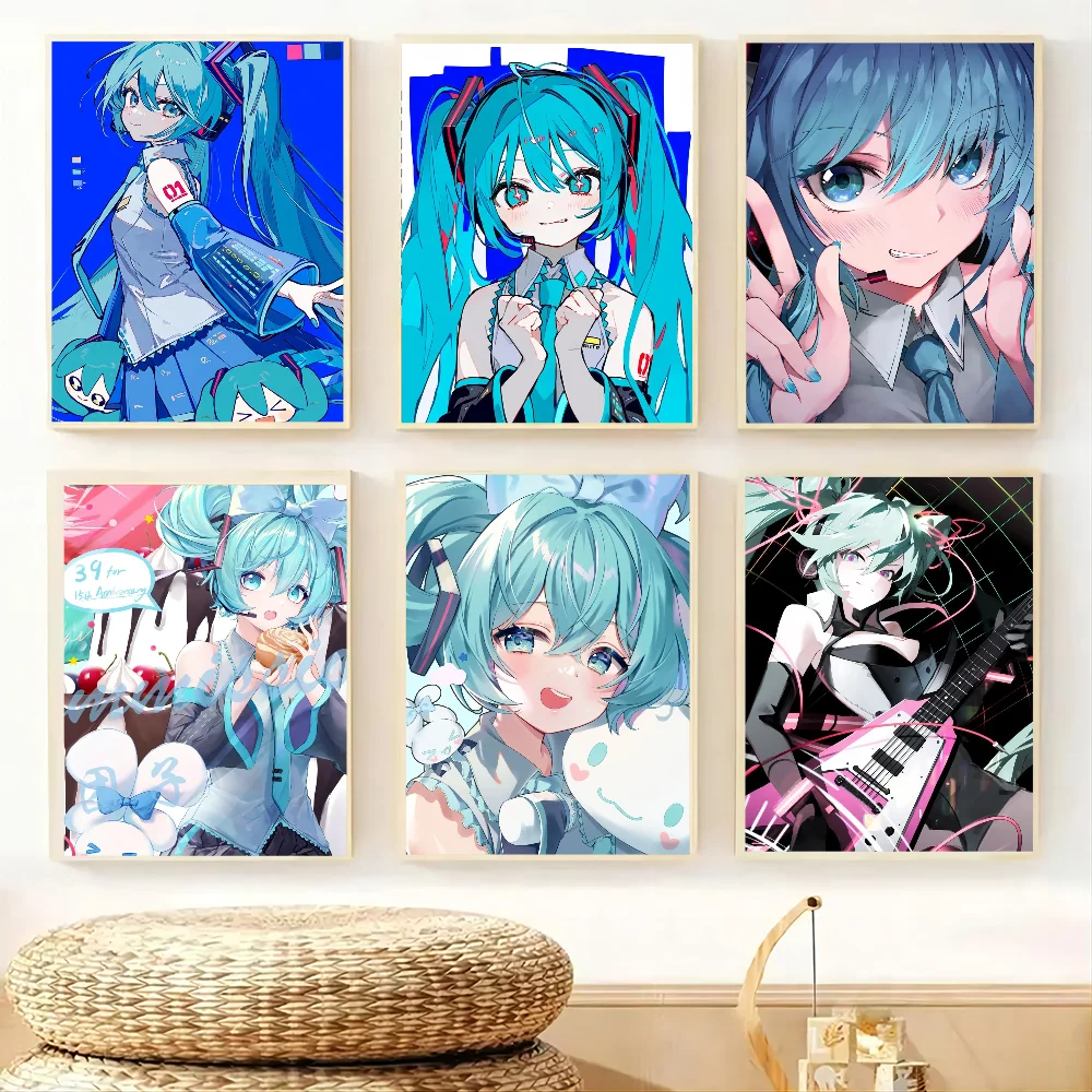1PC Hatsune Miku Poster Paper Print Home Living Room Bedroom Entrance Bar Restaurant Cafe Art Painting Decoration