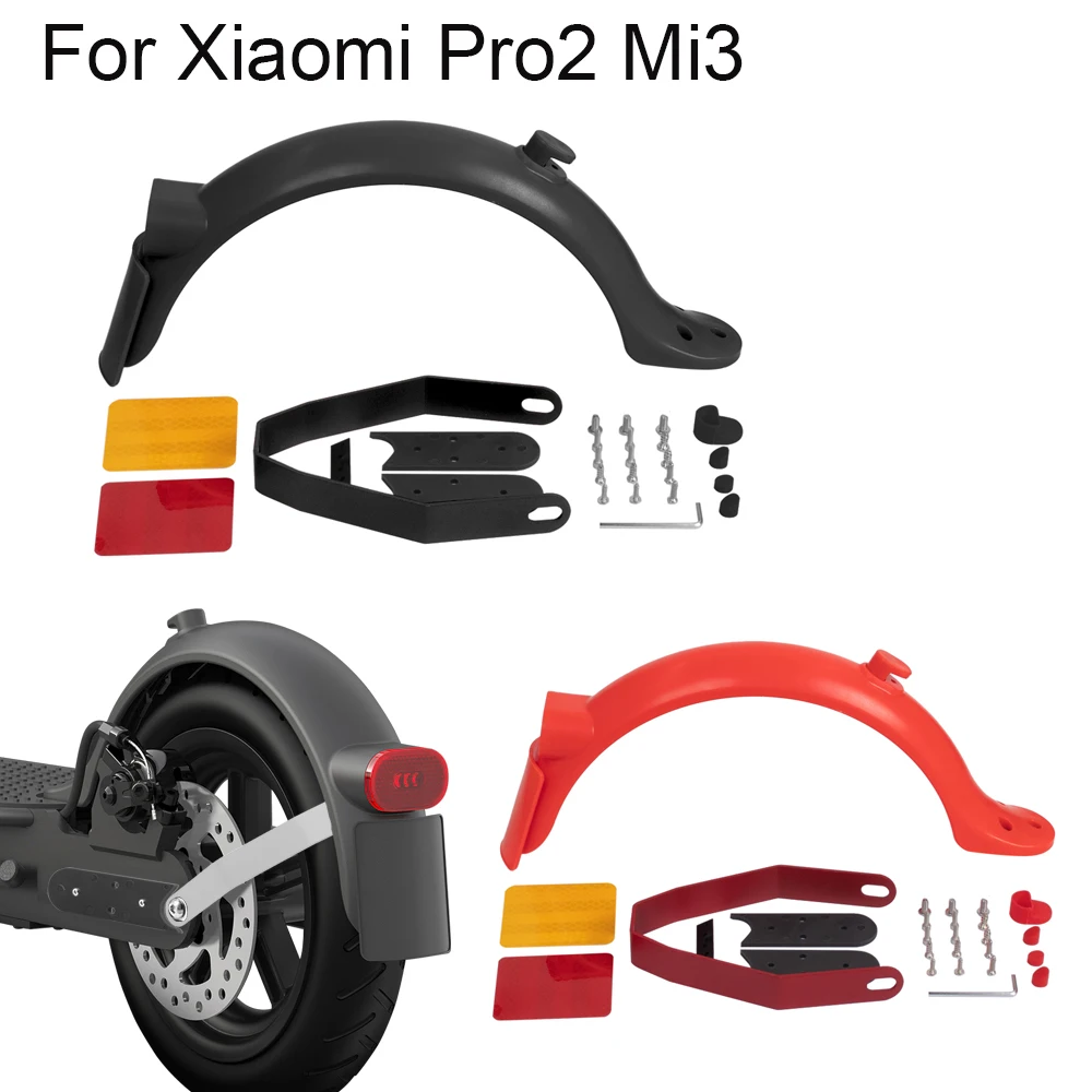 Rear Wheel Fender for Xiaomi Electric Scooter 1S/PRO 2 Mi3 Back Mudguard Wing License Plate 8.5/10 inch Fender Support Parts