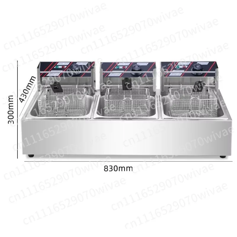Commercial Automatic Deep Fryer, 10L/20L/30L Stainless Steel Electric/Gas  Fryer for Fried Chicken Potatoes in Restaurant