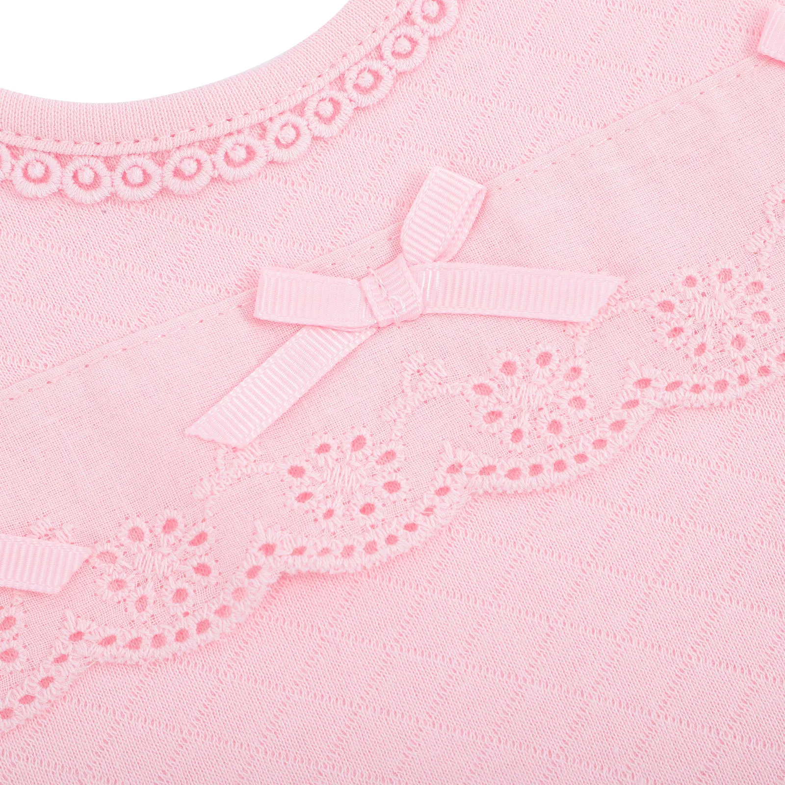 

2 Pcs Baby Christening Bibs Pink Cotton Newborn Girl Set Comfortable Drool Feeding Toddler Reusable Infant Supplies