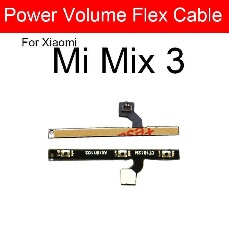 Botón de alimentación y volumen Cable flexible para Xiaomi Mi Mix 2 2s 3 Mix2 Mix2S Mix3 interruptor de volumen lateral de alimentación Flex Ribbon