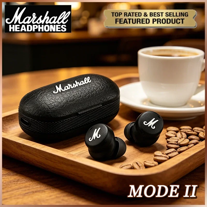 

Новые беспроводные Bluetooth-наушники Marshall Mode II 2026 года, спортивные, для прослушивания музыки, TWS, водонепроницаемые, с шумоподавлением, Bluetooth-наушники с микрофоном