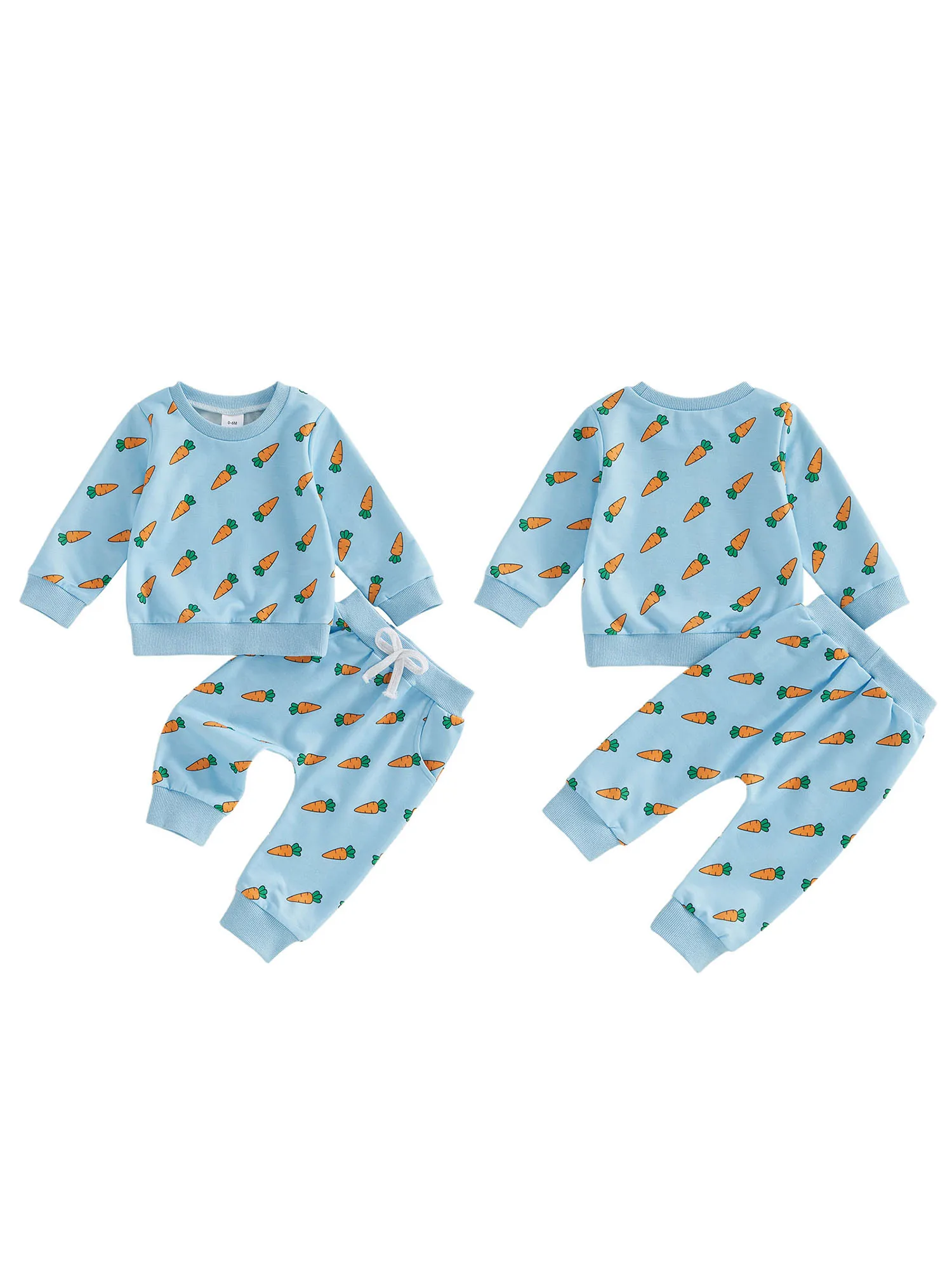 

Adorable Infant Easter Clothes Bunny Print Hooded Sweatshirt Drawstring Waist Jogger Pants 2 Piece Ensemble