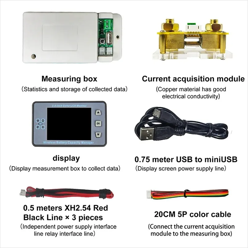 DC 0 ~ 500V bezprzewodowy miernik napięcia VAC8710F LCD bateria słoneczna ładowanie kulometr detektor mocy Tester Monitor amperomierz woltomierz