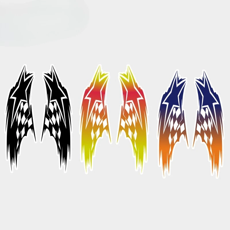 

Personalized Racing Flag Car Decor Sticker - Scratch Cover Decal with Creative Body Design