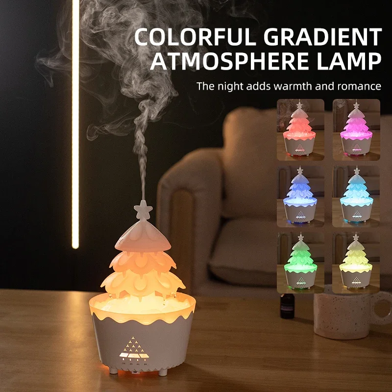 Newest Rotating Lucky Tree Aromatherapy Machine 250ML Home Aroma Diffuser Professional 7 LED Mini Essential Oil Aroma Diffuser