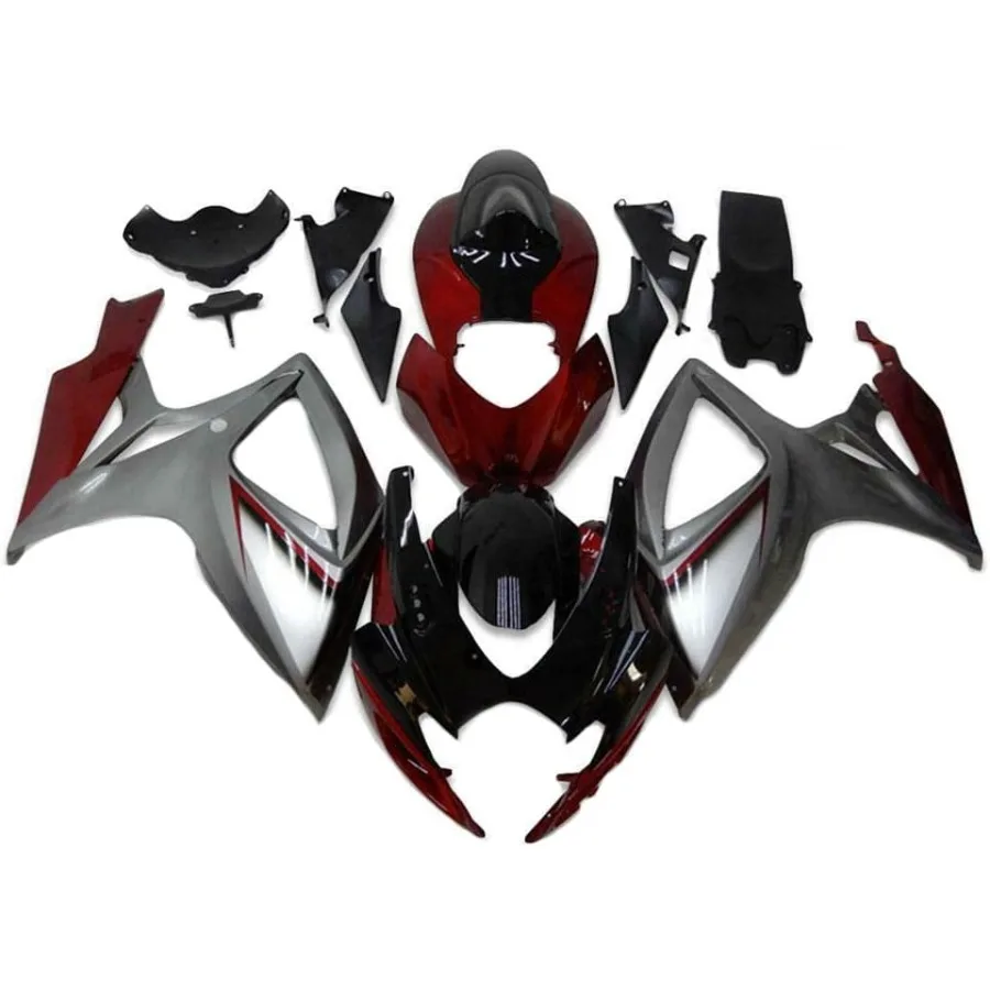 

Обтекатели из АБС-пластика для Suzuki GSXR600 GSXR750 2006 2007, модели K6, красный, серебристый кузов, литье под давлением, передний конец мотоцикла