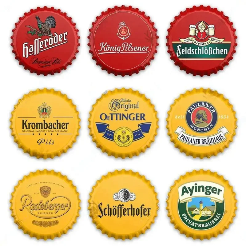 Beer Bottle Cap Decor Vintage Metal Sign Plaque Home Decor Tin Sign Pub Bar Man Cave Club Wall Decoration