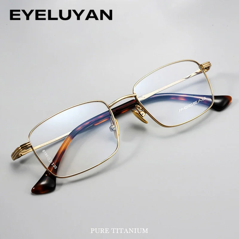 ELECCION Pure Titanium Small Size Glasses Frame Men Vintage Fashion Square Eyeglasses Women Ultralight Eyewear M8186