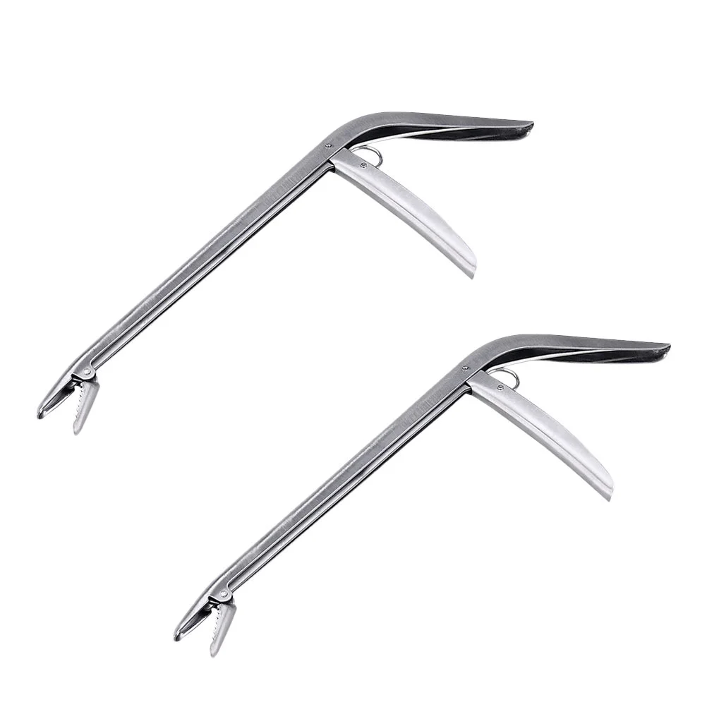 2 Pcs Eel Clip Nonslip Fishing Tool Plier Body Tongs Gift Catching Controller 420 Stainless Steel Durable Grip Clamp